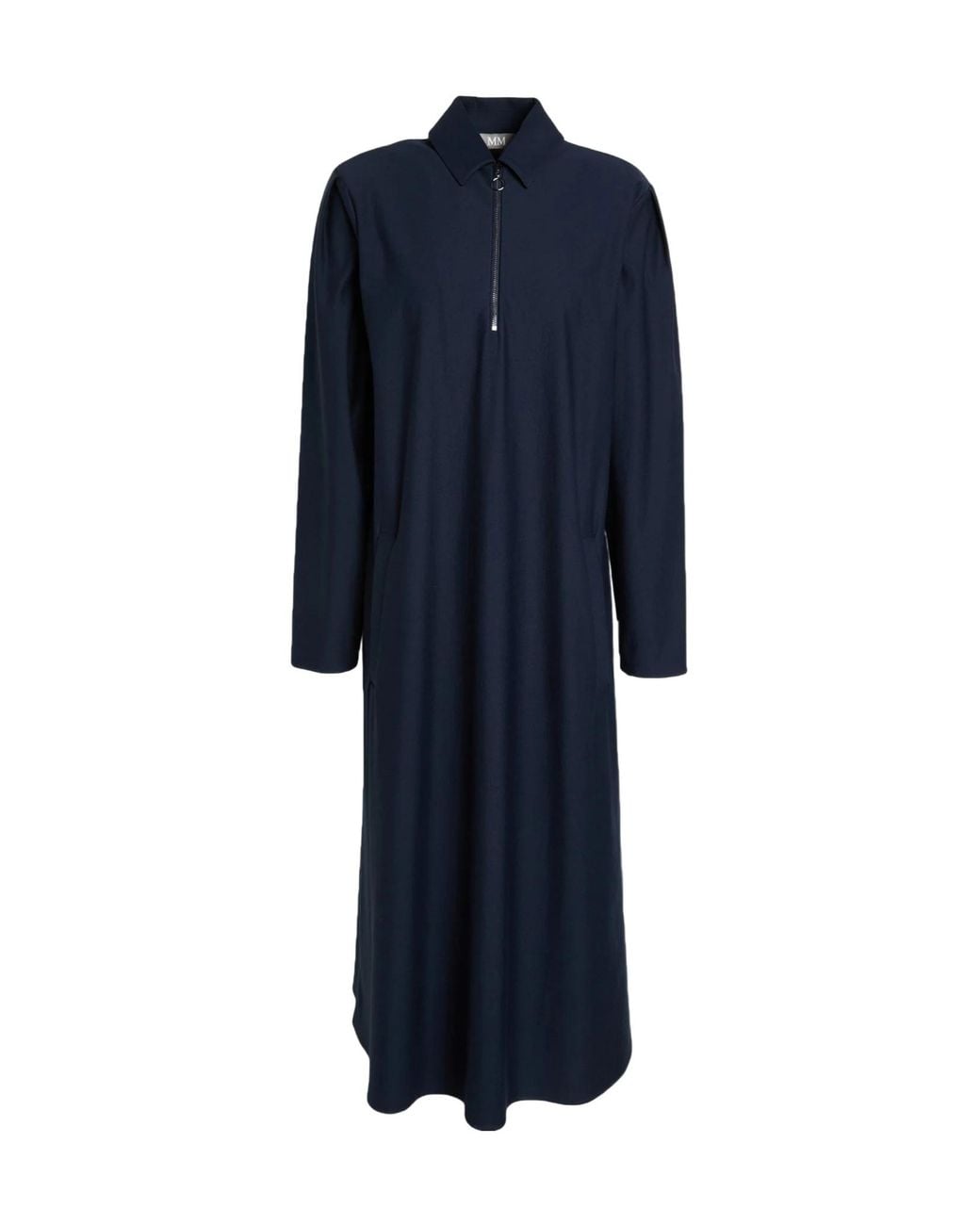 Max Mara Blue Minimalist Structured Shirt Dress