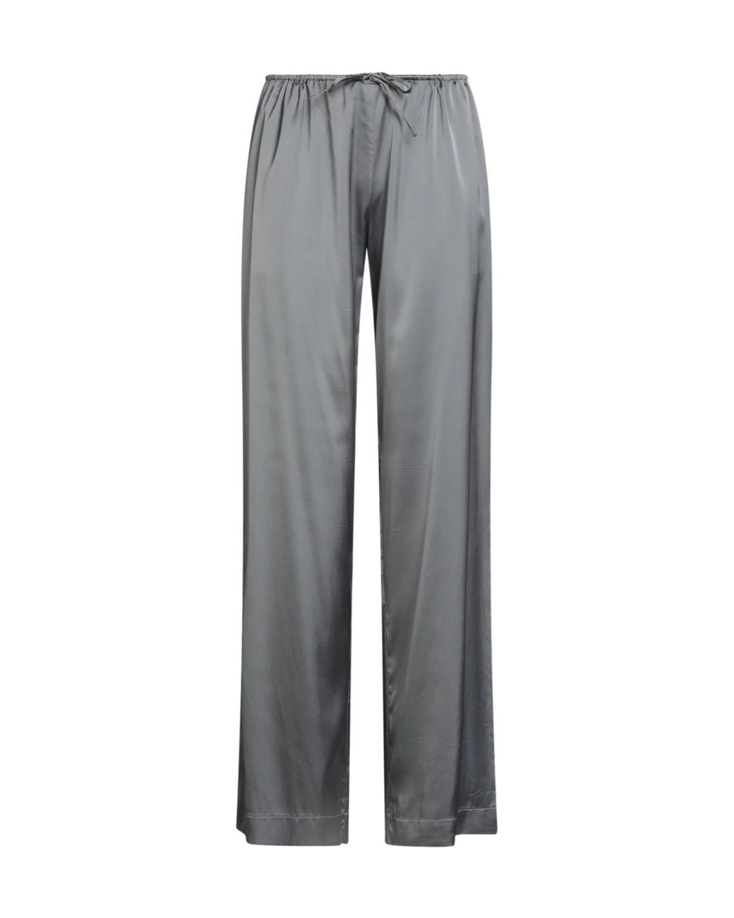 Jacquemus Gray Solid-Color Satin Trousers
