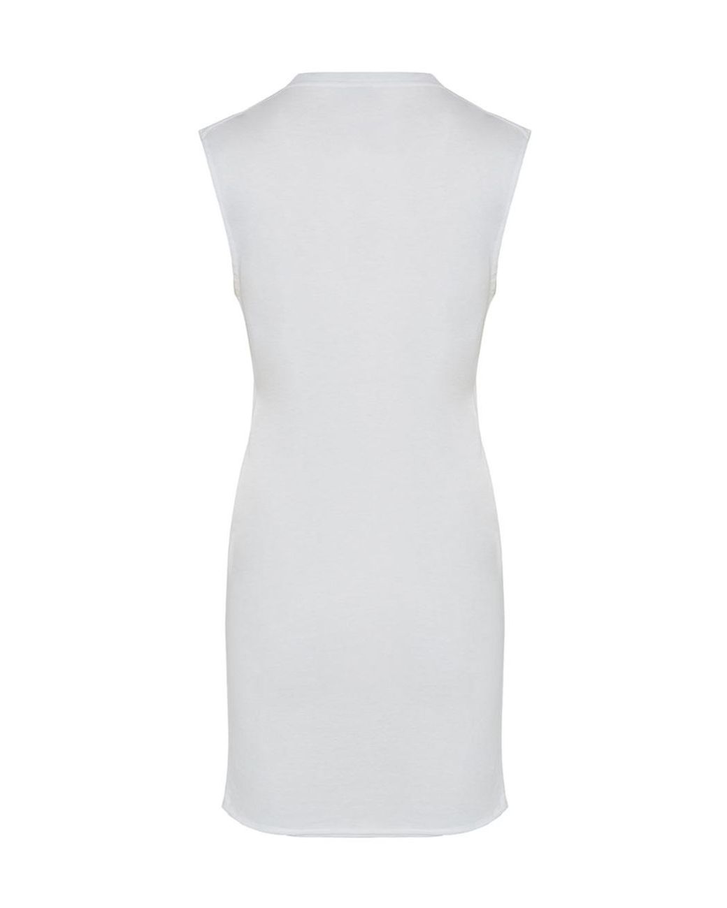 Saint Laurent White Round Collar Sleeveless Dress