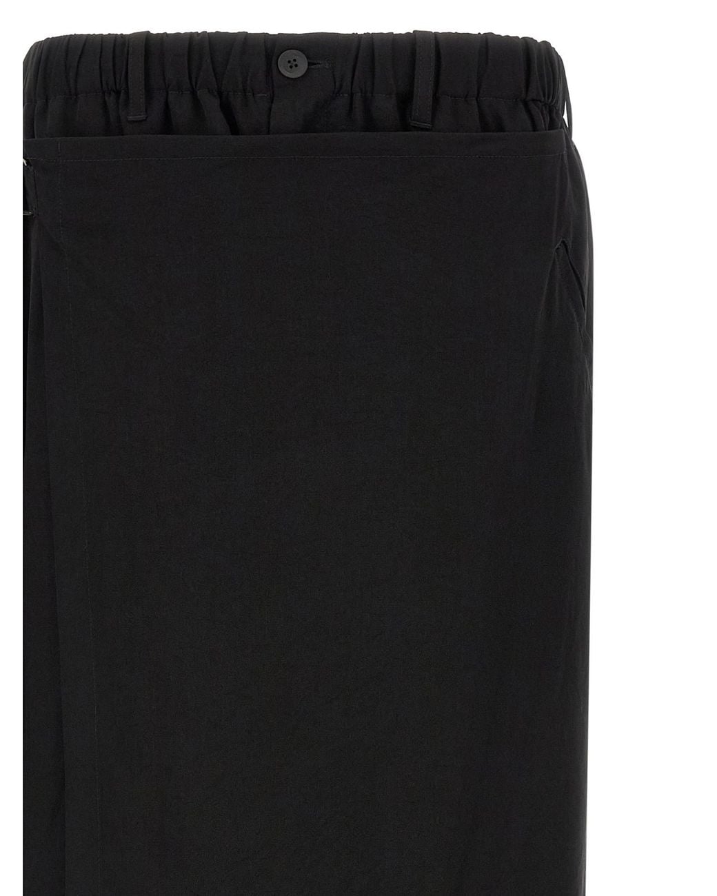 Yohji Yamamoto Black Ta Tuxedo Wrap Trousers for men