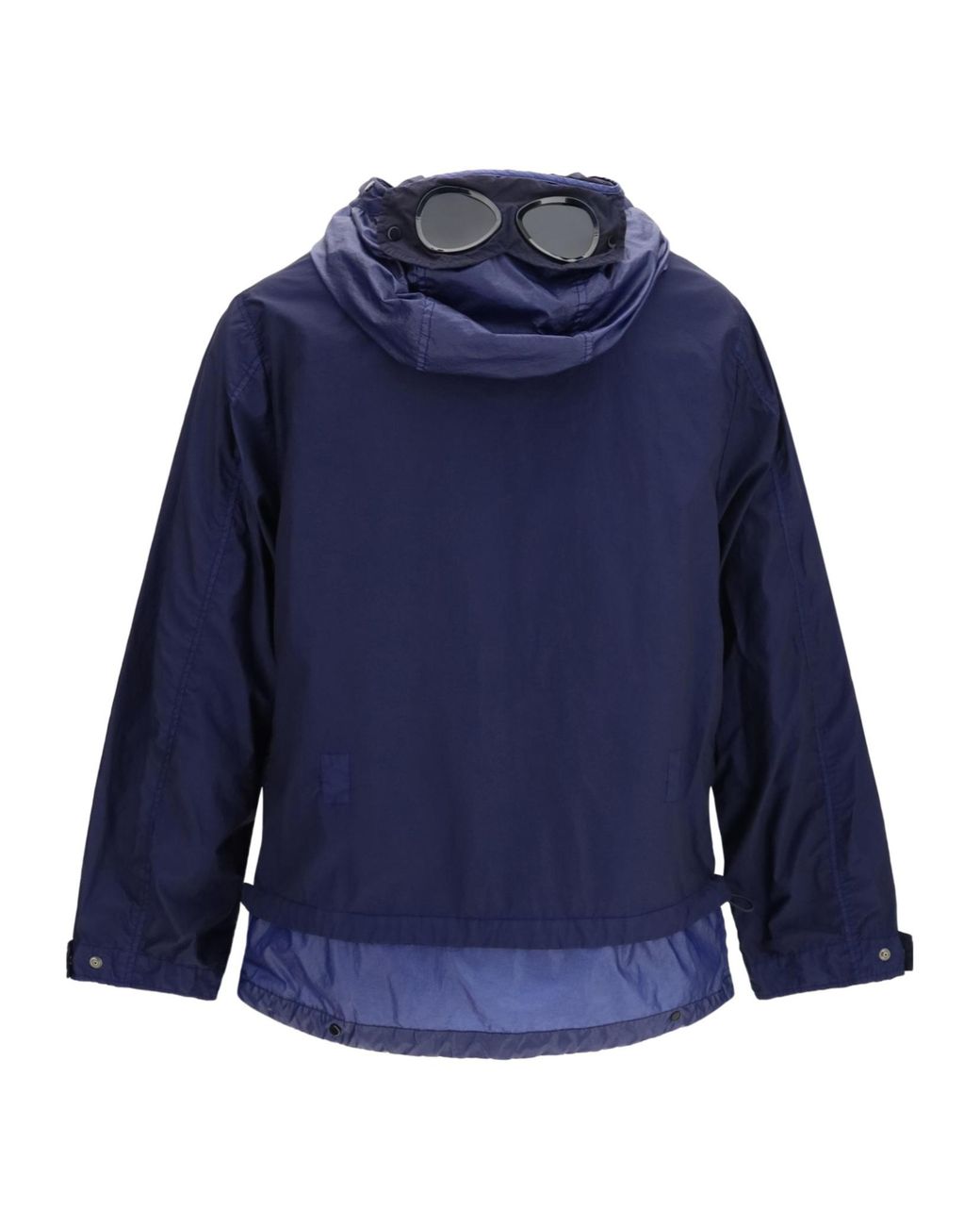 C P Company Blue Bi-Tm Mixed Goggle Hooded Jacket for men
