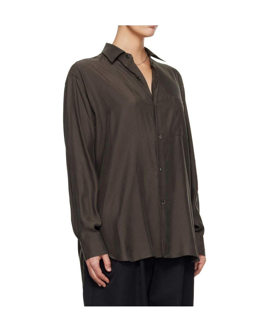 Ssstein Gray Oversized Long-Sleeved Shirt