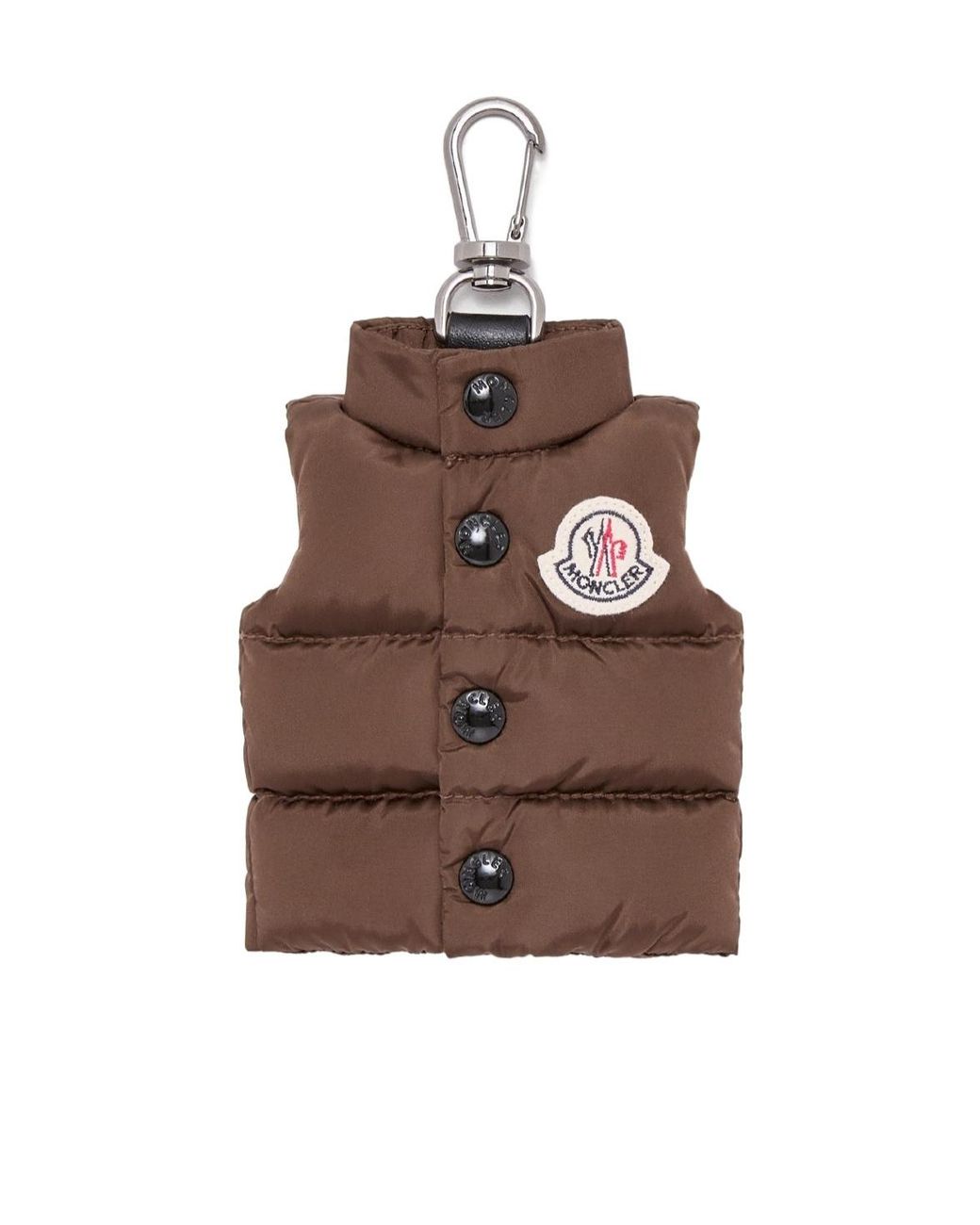 Moncler Brown Down Vest Shape Key Ring for men