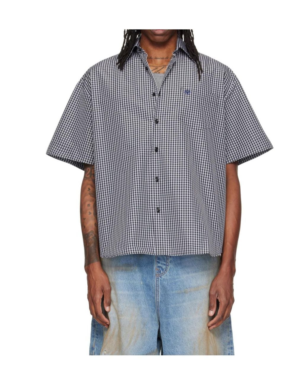 Vetements Gray Plaid Shirt for men