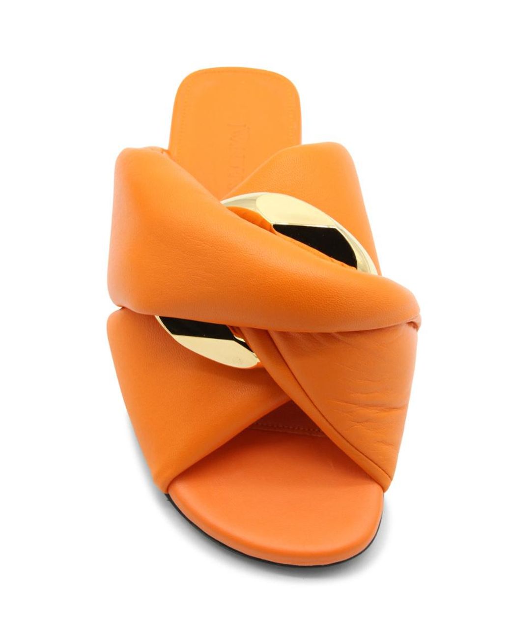 J.W. Anderson Orange Chain Twist Leather Slides