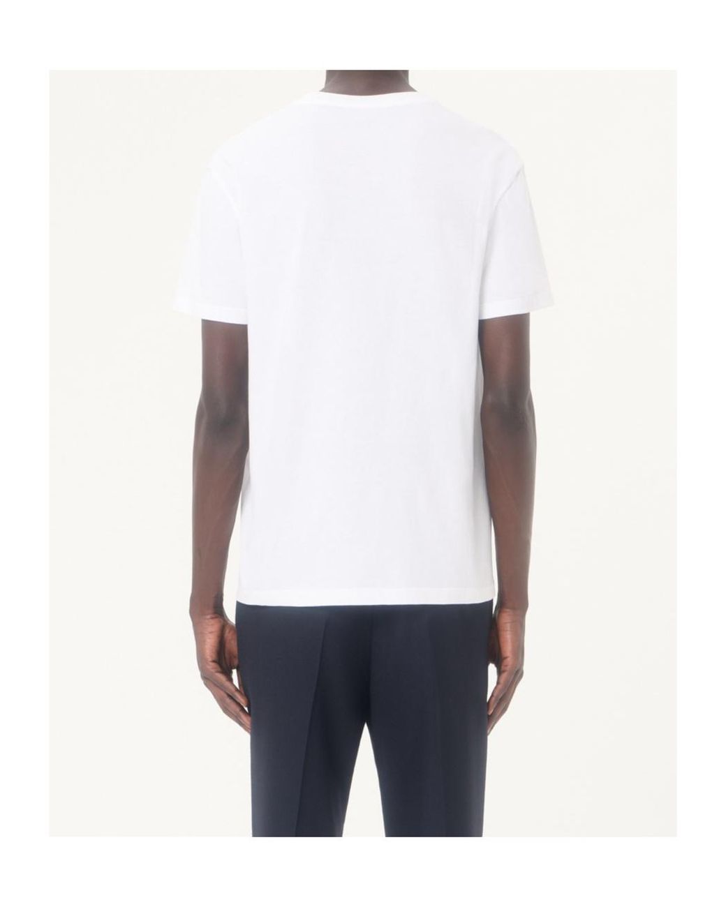 Valentino White Vlogo Embroidered Crewneck T-Shirt for men