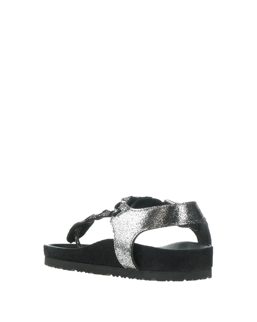Isabel Marant Metallic Leather Flip-Flops in Black | Lyst