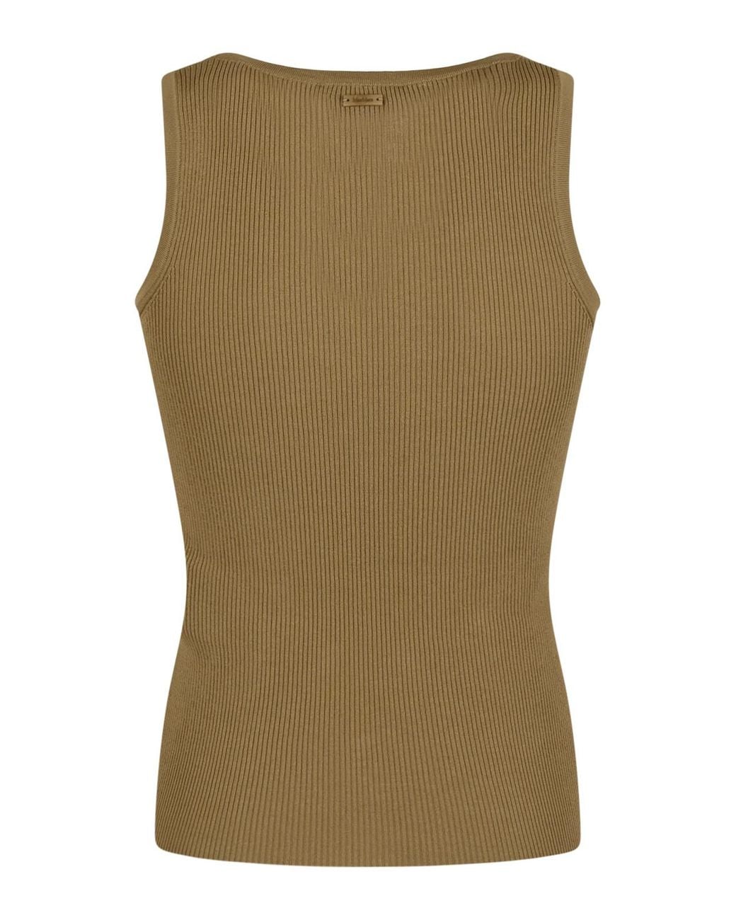 Max Mara Green Editta Sleeveless Ribbed Tank Top