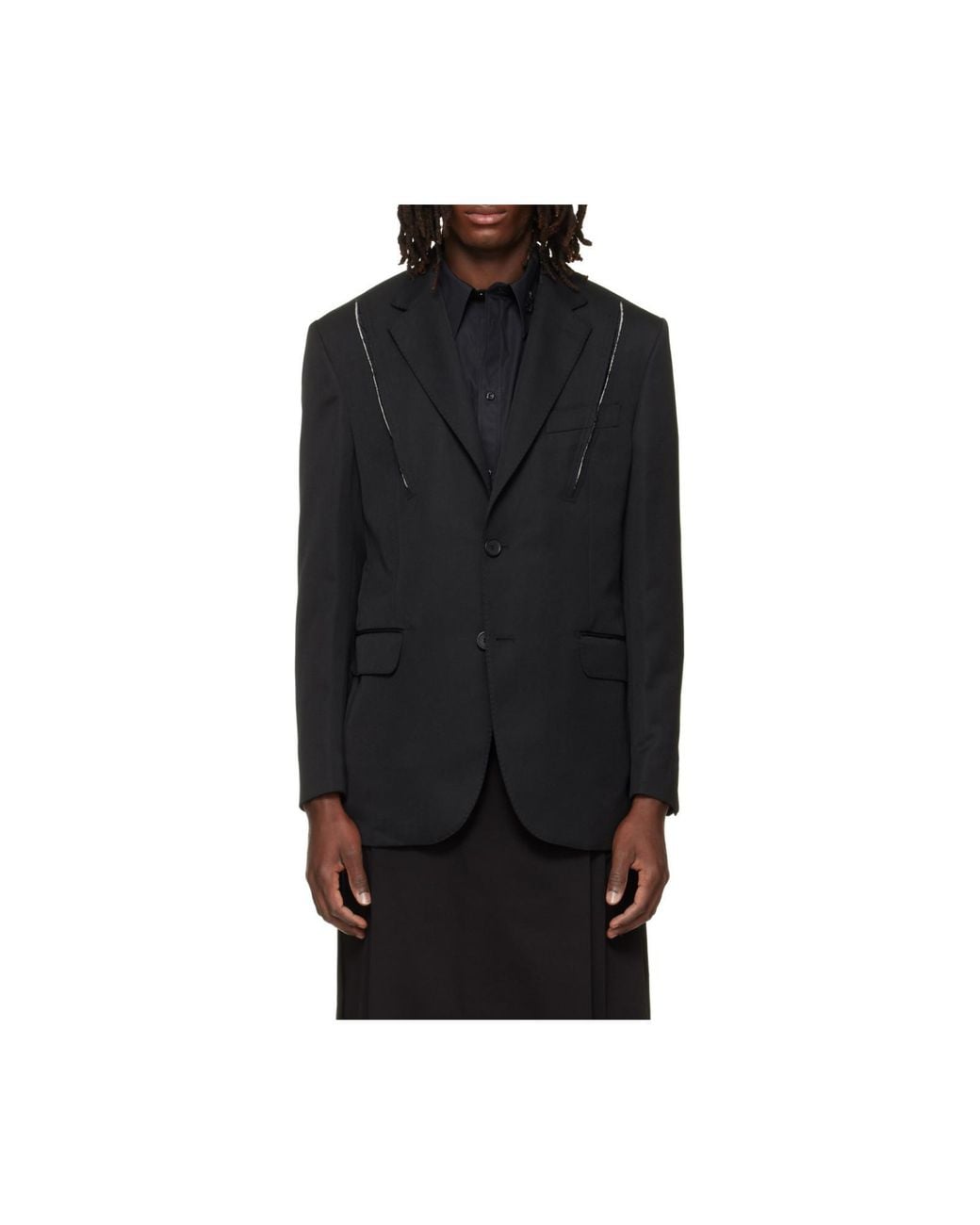 Simone Rocha Black Embellished Structured Blazer for men
