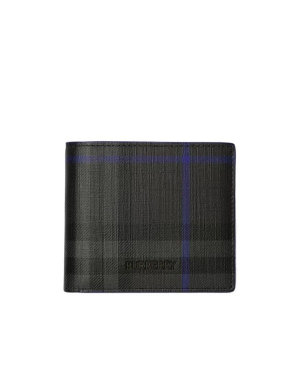 Burberry Black City Check Bifold Wallet for men