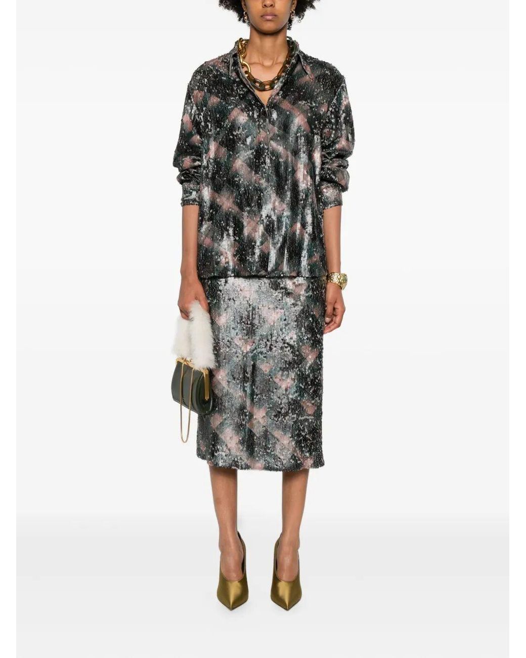 Dries Van Noten Gray Chowy Emb Shirt