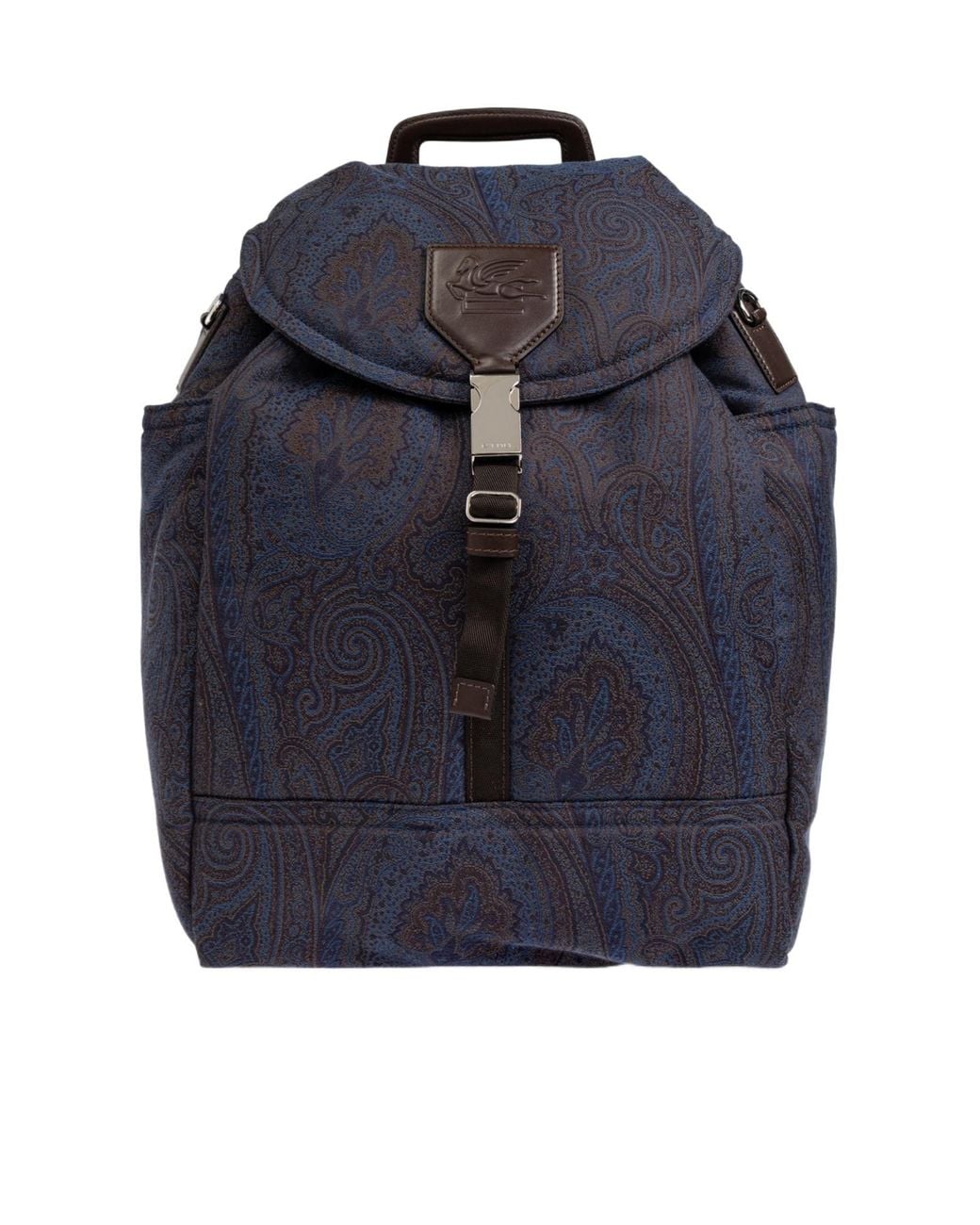Etro Blue Pegaso-Motif Drawstring Backpack Backpack for men