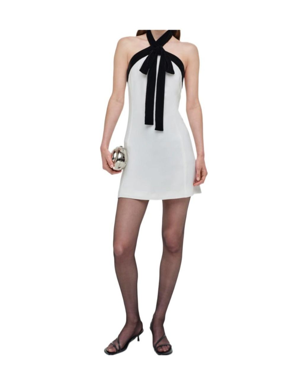 Jonathan Simkhai White Jolie Velvet-Tie Mini Dress