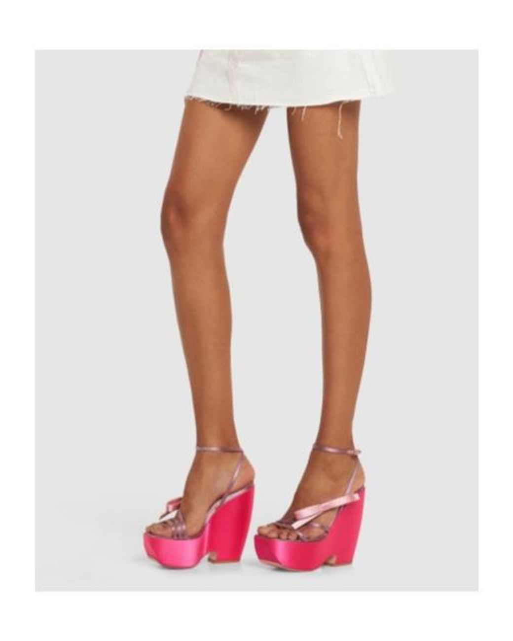Roger Vivier Pink Choc Bow Satin Wedges