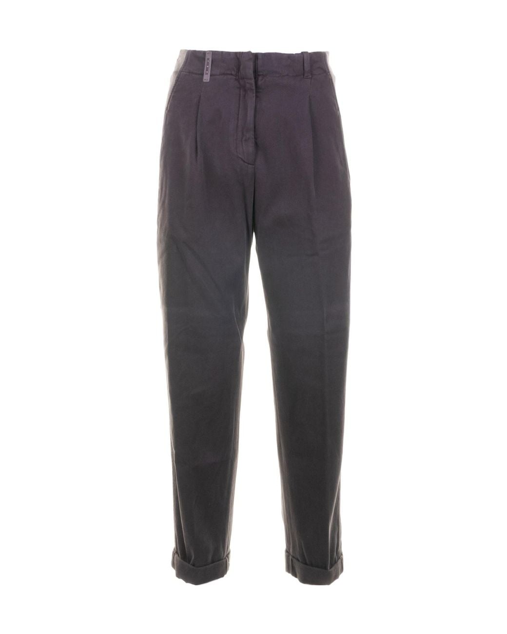 Peserico Blue Pleated Straight Leg Trousers