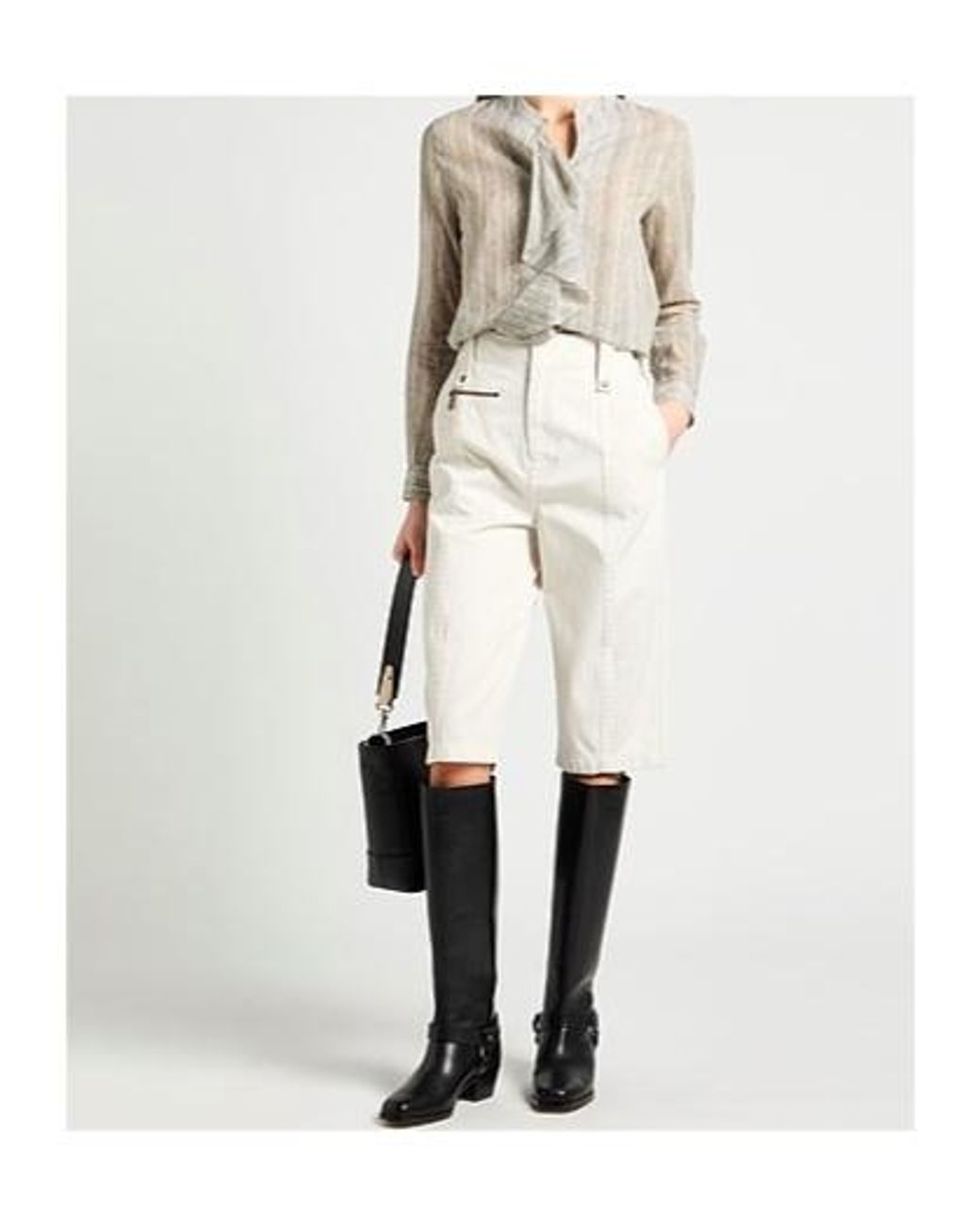 Burberry White High Waist Shorts