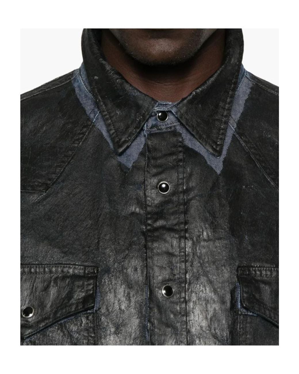 MM6 by Maison Margiela Black Long Sleeved Shirt for men