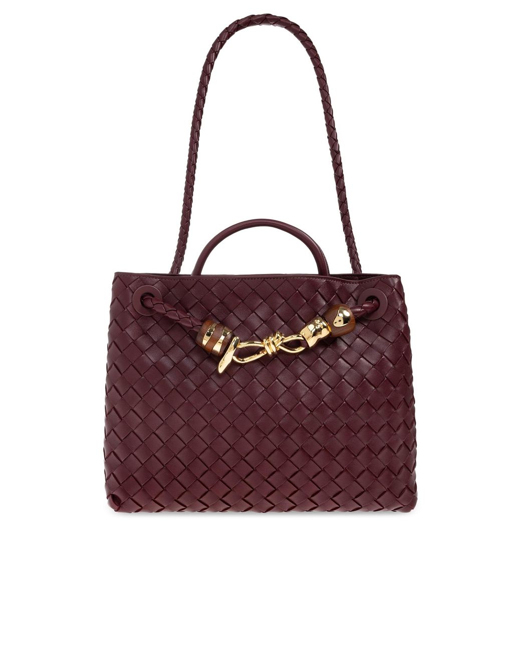 Bottega Veneta Red Woven Shoulder Bag