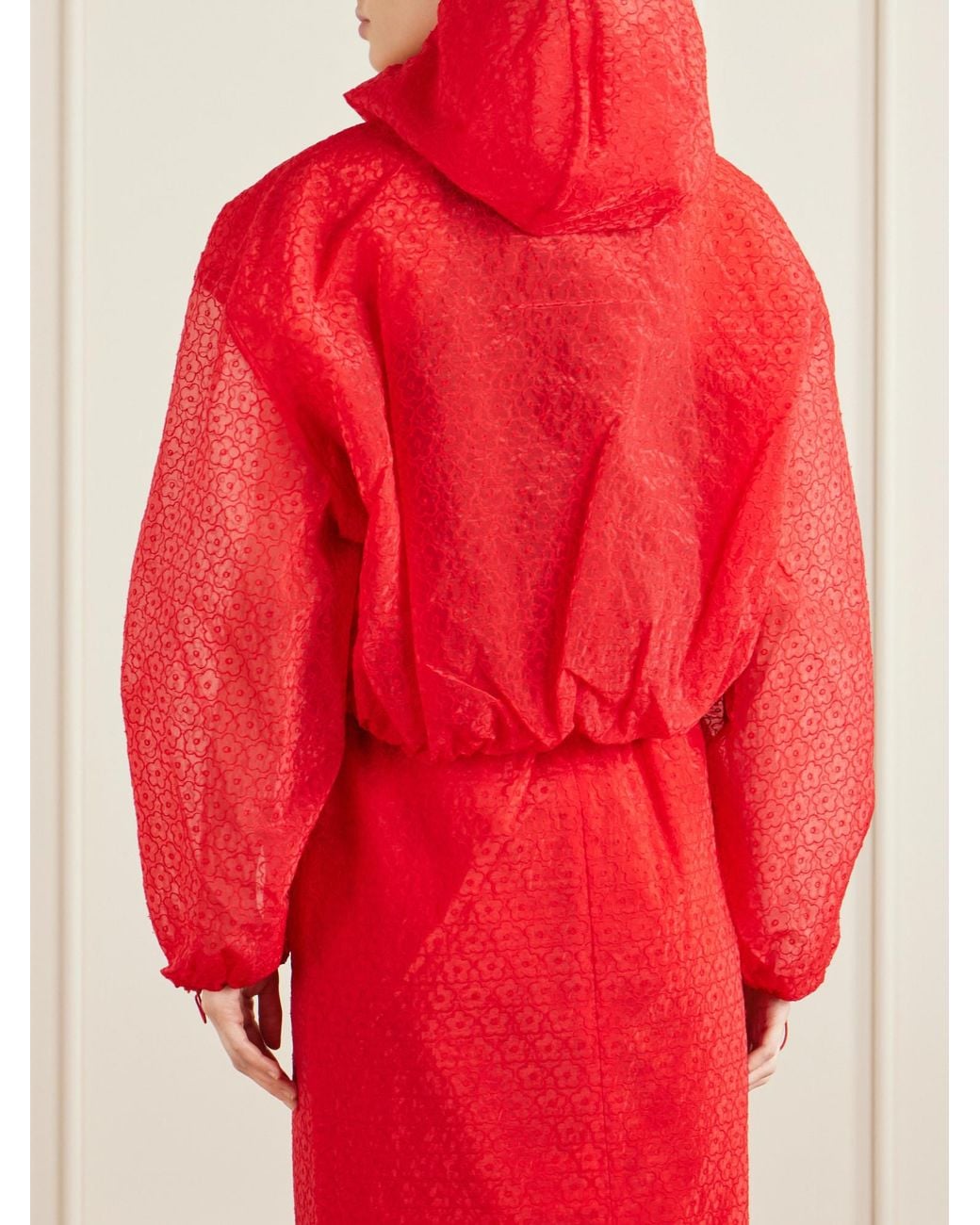 CECILIE BAHNSEN Hooded Embroidered Tulle Jacket