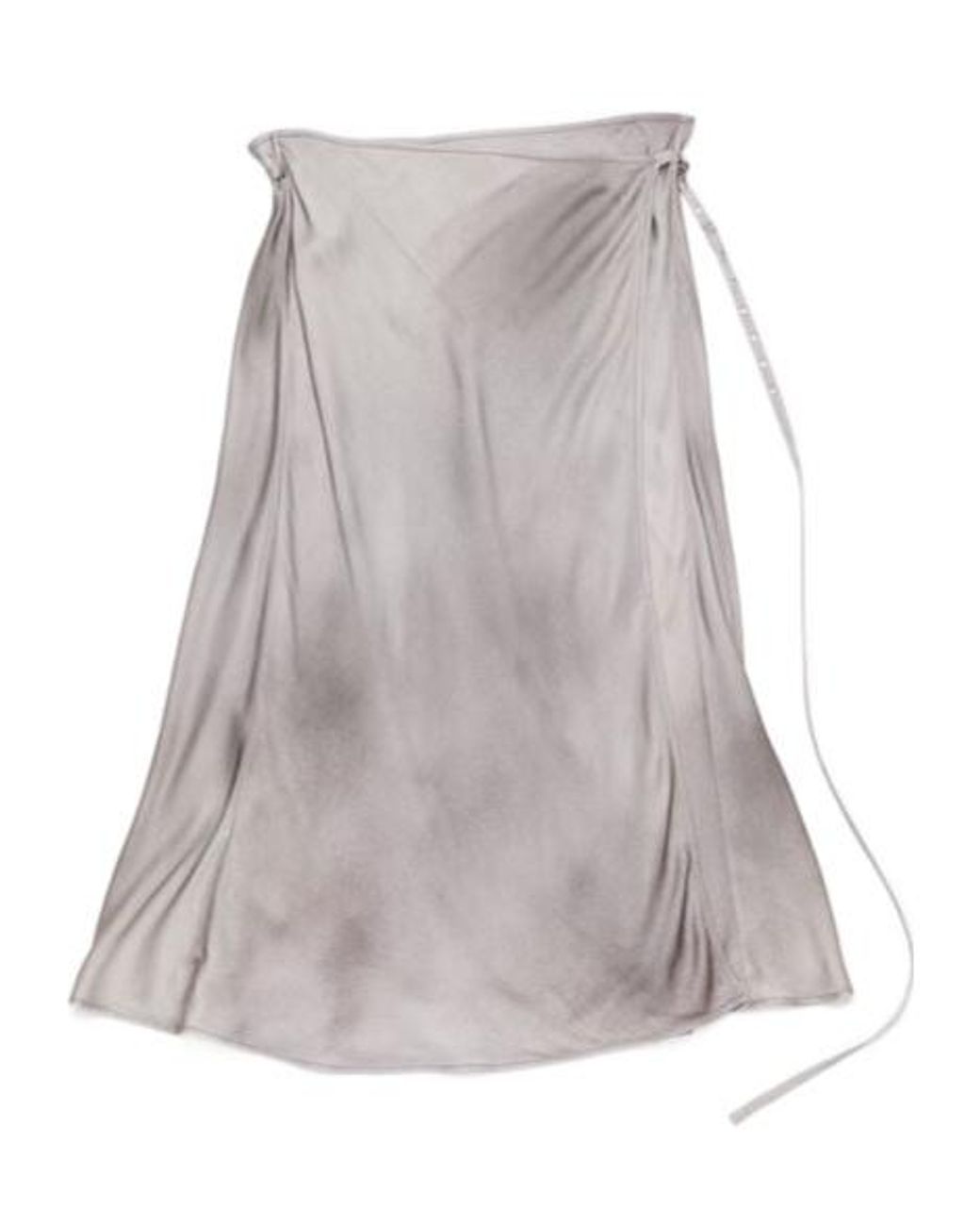 Acne Gray Satin Wrap Midi Skirt