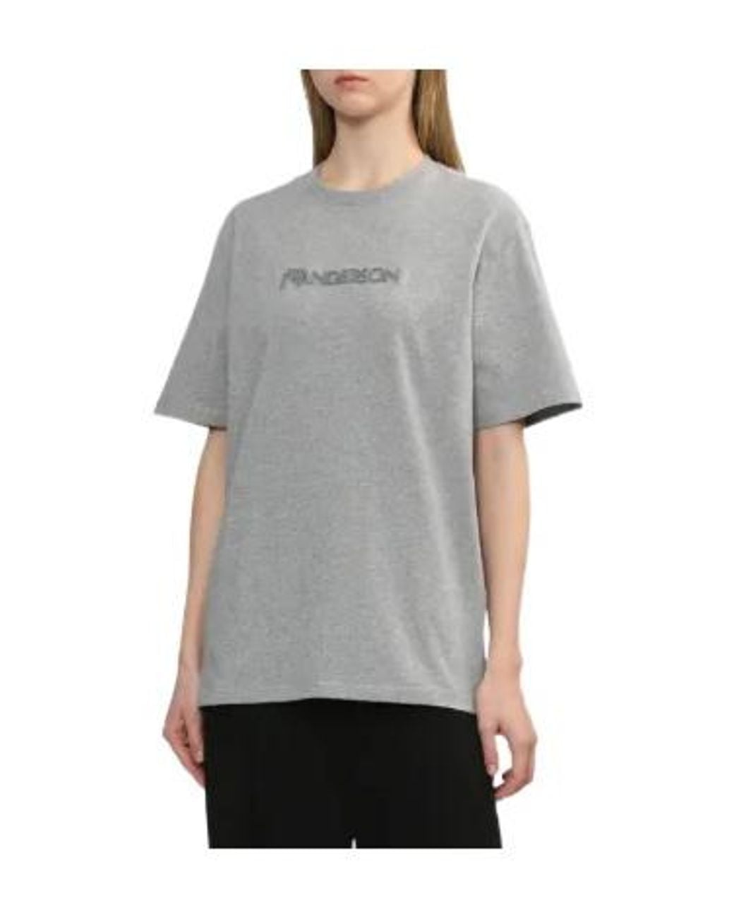 J.W. Anderson Gray Logo-Embroidered T-Shirt