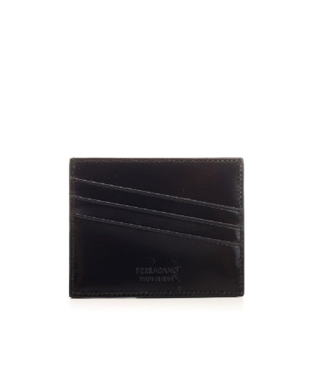 Ferragamo Black Logo Embossed Cardholder for men