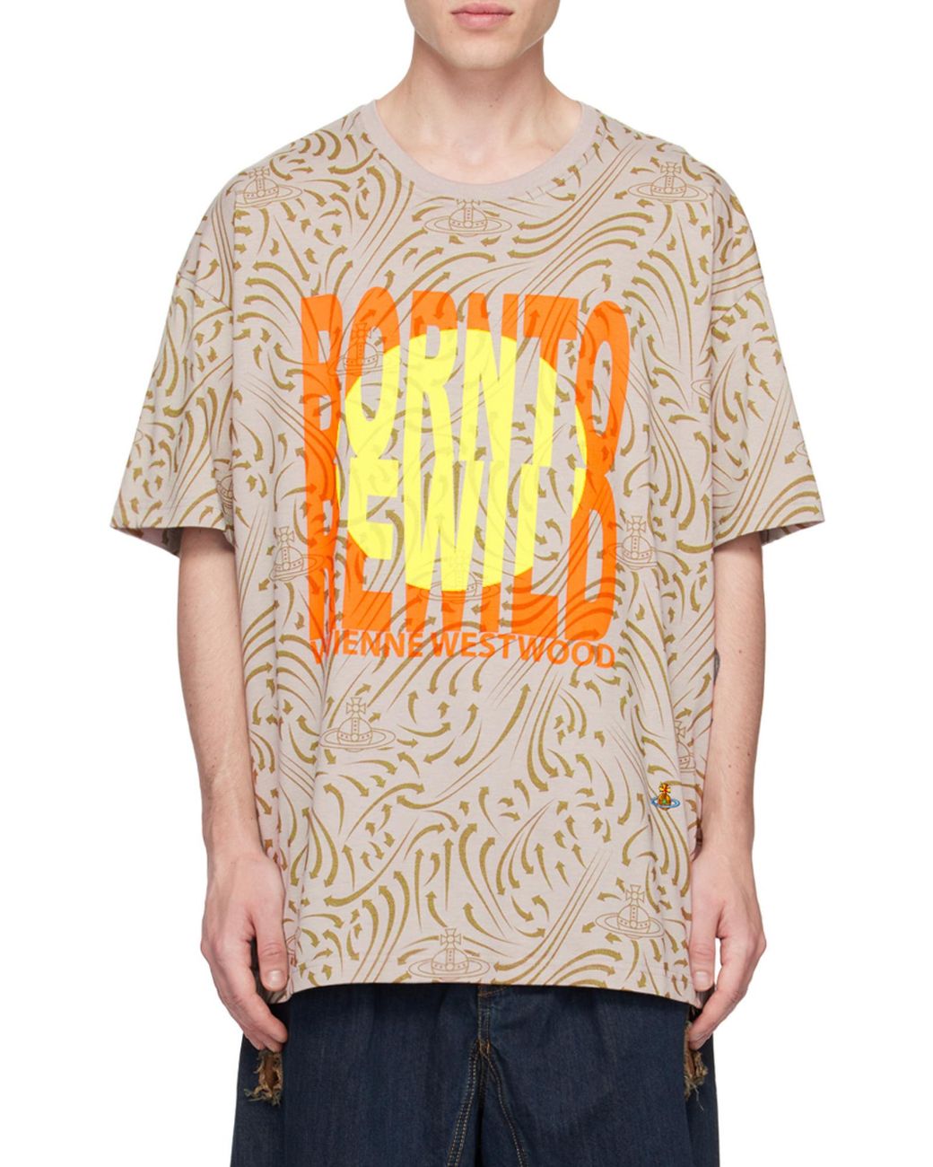 Vivienne Westwood Gray Graphic-Printed Crewneck T-Shirt for men