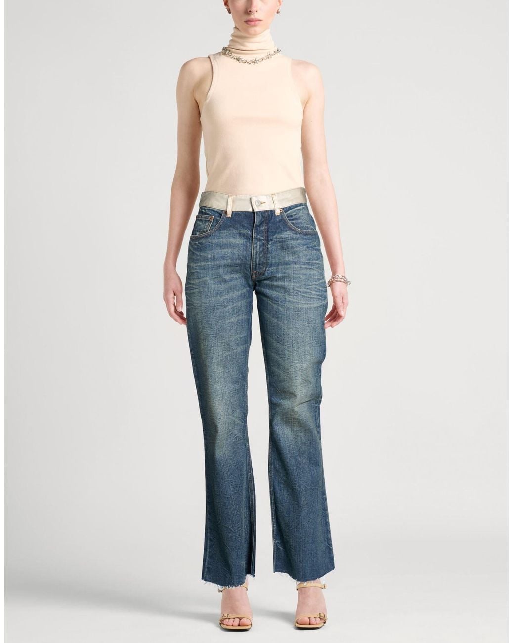 MM6 by Maison Margiela Blue Medium Denim Flare Pants