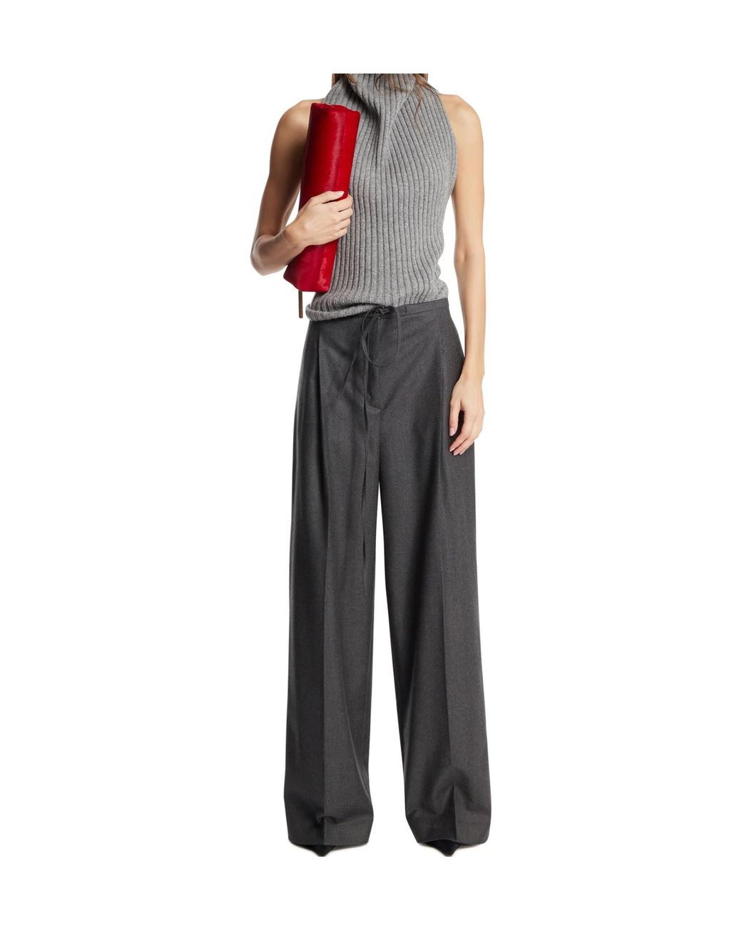 Rohe Blue Drawstring-Waist Pleated Trousers