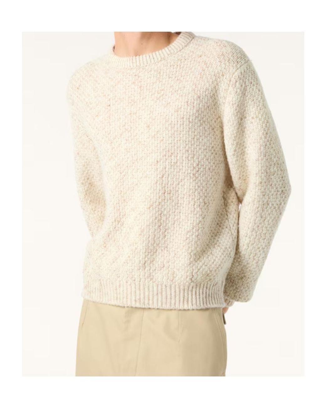 Loro Piana White Ash Crewneck Sweater for men