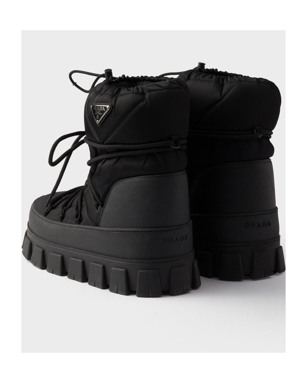 Prada Black Re-Nylon Gabardine Après Ski Booties for men