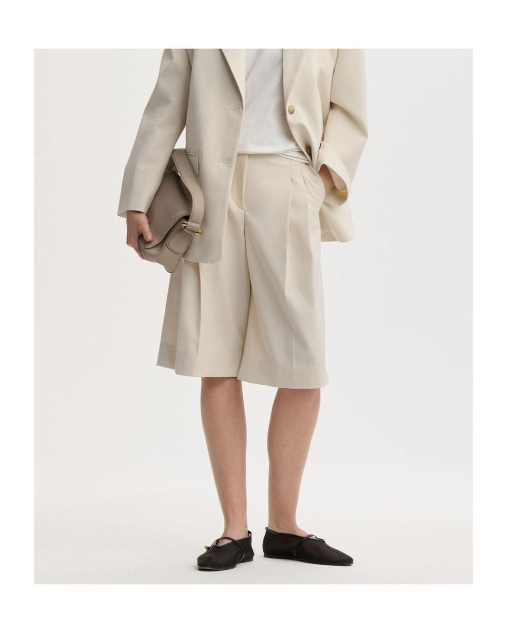 By Malene Birger Natural Cymbaria Tailored Bermuda Shorts