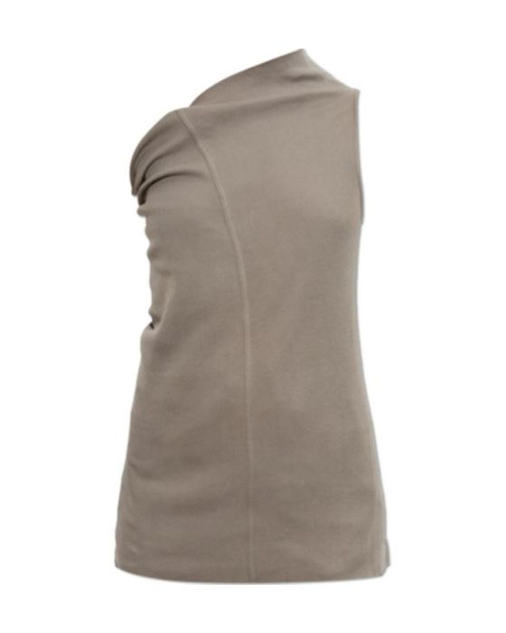 Rick Owens Gray One Shoulder Top