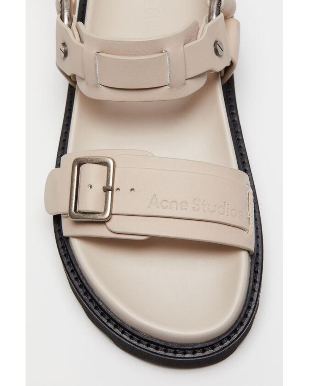 Acne Black Buckle-Fastening Leather Sandals
