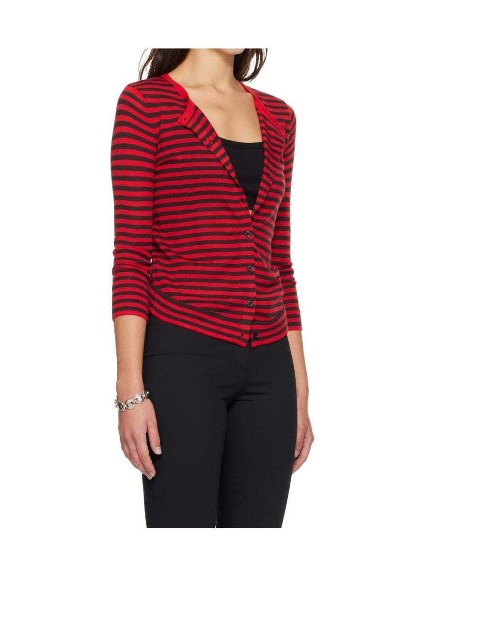 GIMAGUAS Red Striped Knit Top