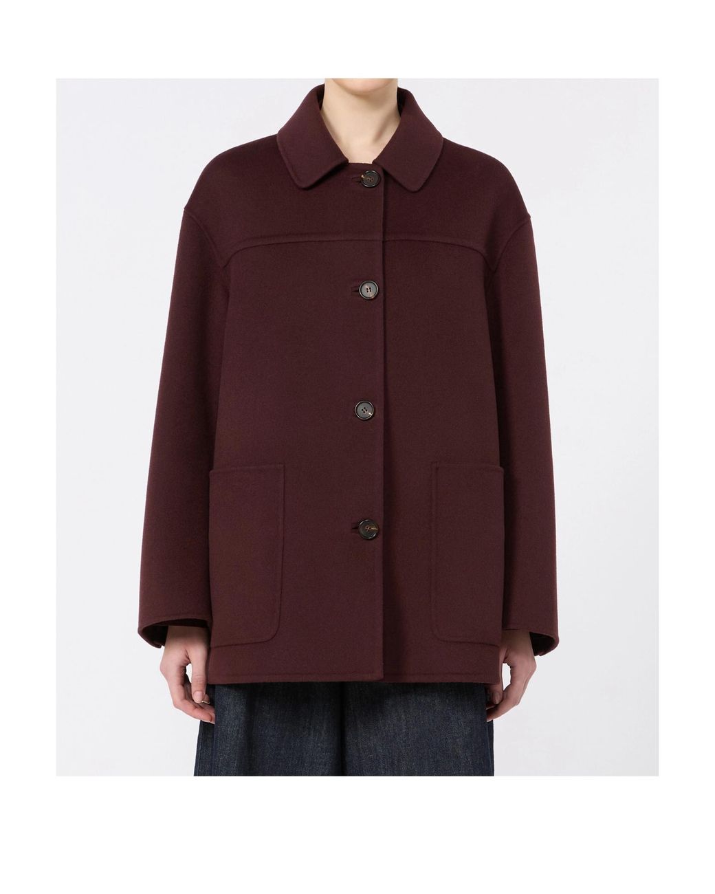 Max Mara Purple S Giugno Button-Front Coat