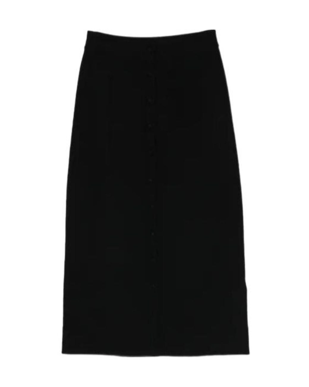 Victoria Beckham Black Button-Detail Midi Skirt