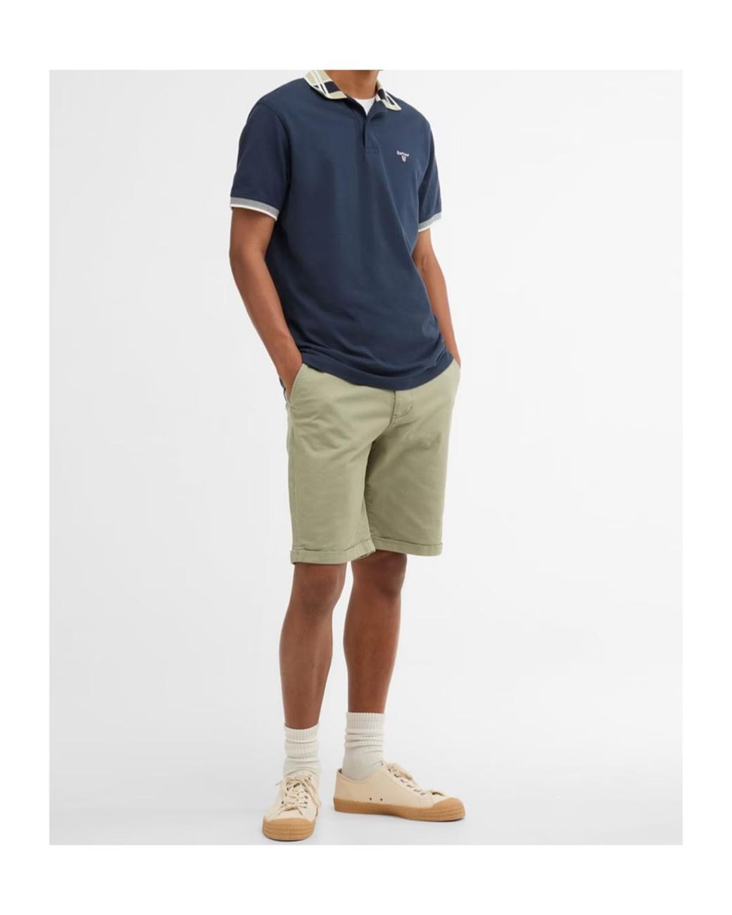 Barbour Blue Logo Embroidered Polo Shirt for men