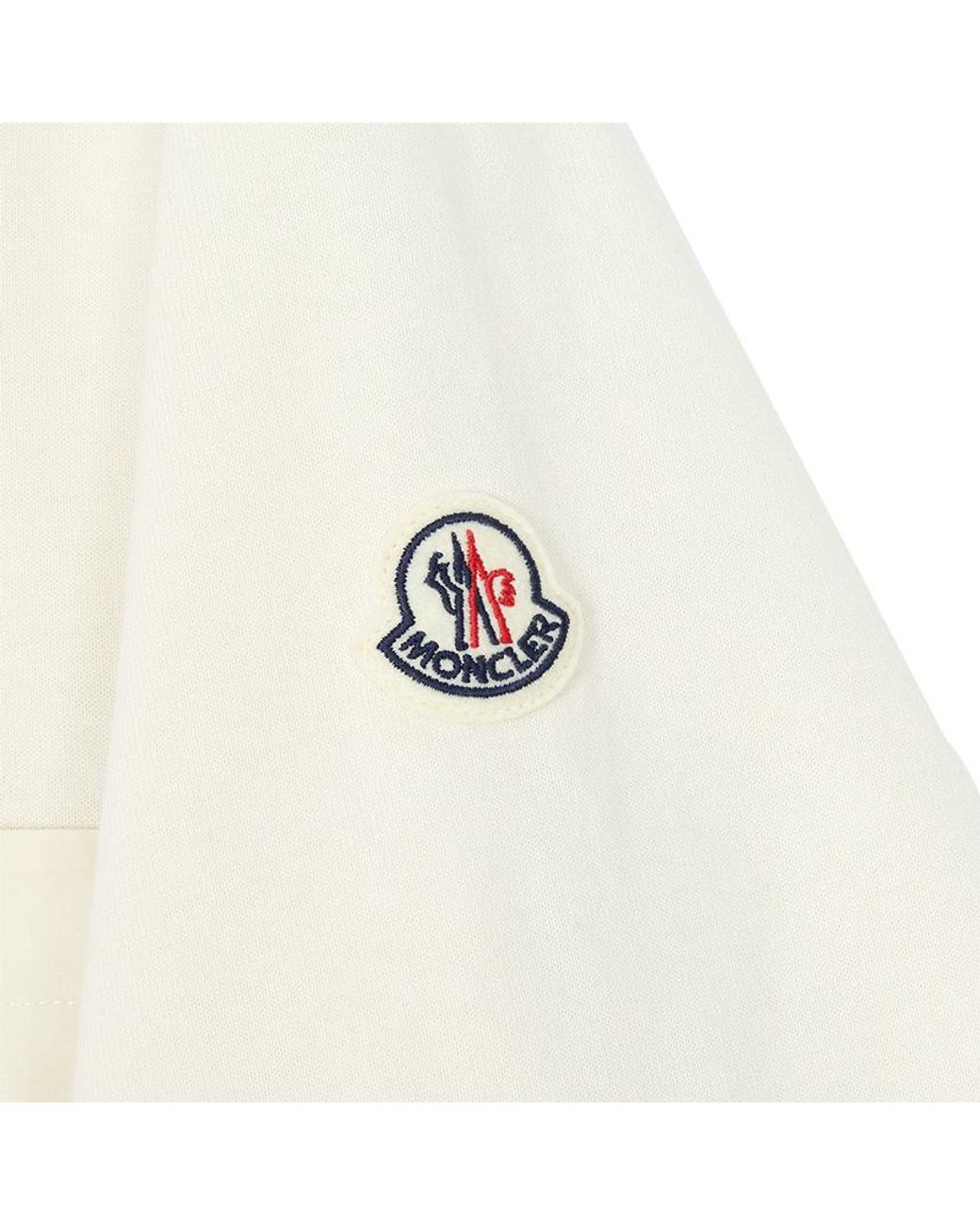 Moncler White Logo Patch Crewneck T-Shirt