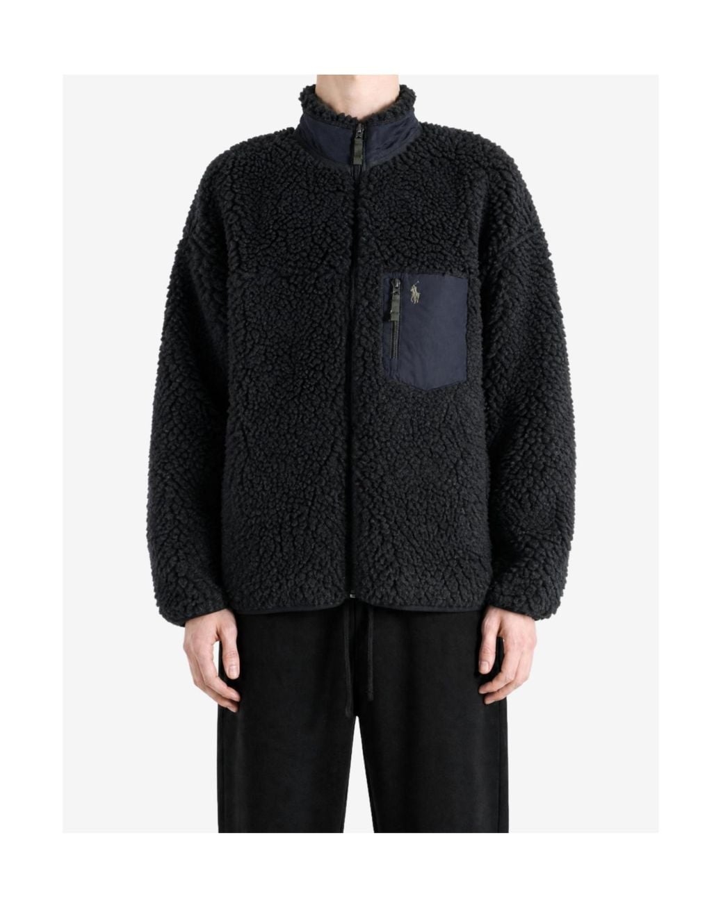 Polo Ralph Lauren Black Fleece Zip-Up Jacket for men