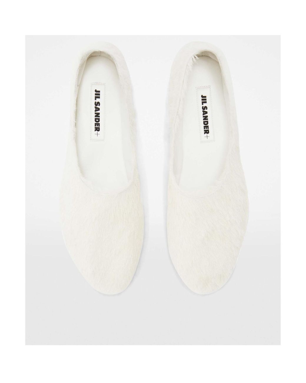 Jil Sander White Slip-On Ballerina Flats
