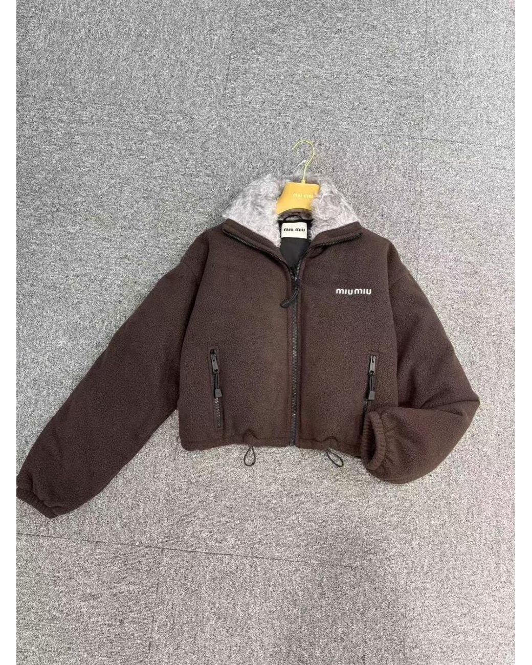 Miu Miu Brown Fleece Down Jacket