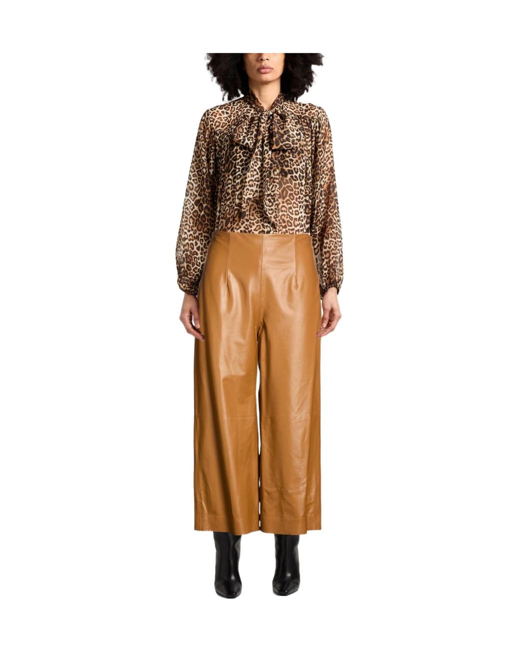 Marni Brown Solid Colour Wide-Leg Trousers