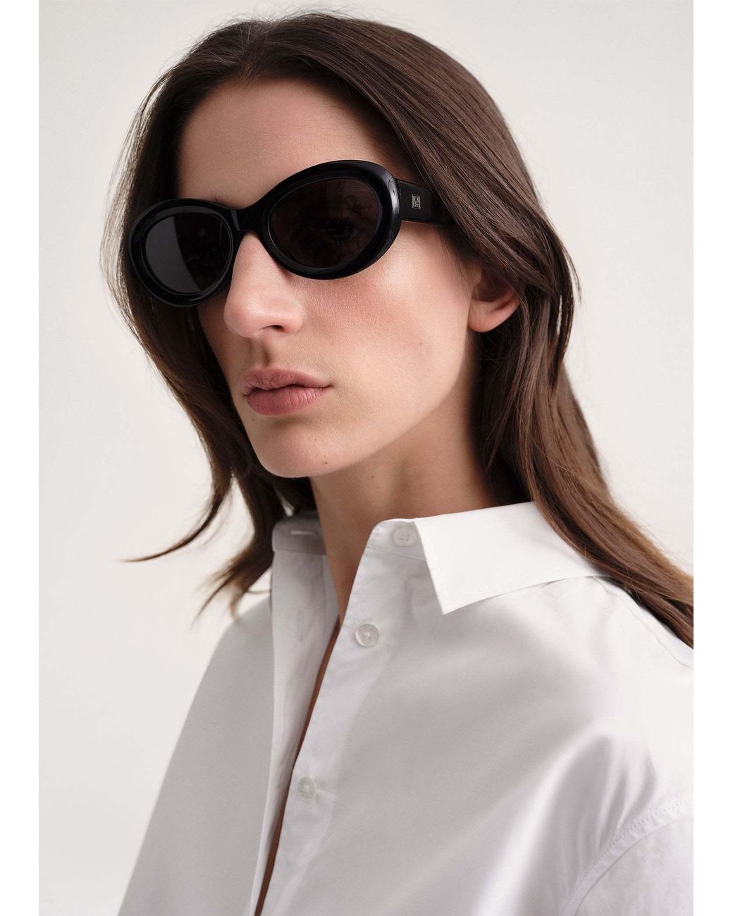 Totême White Totême Oval Frame Sunglasses