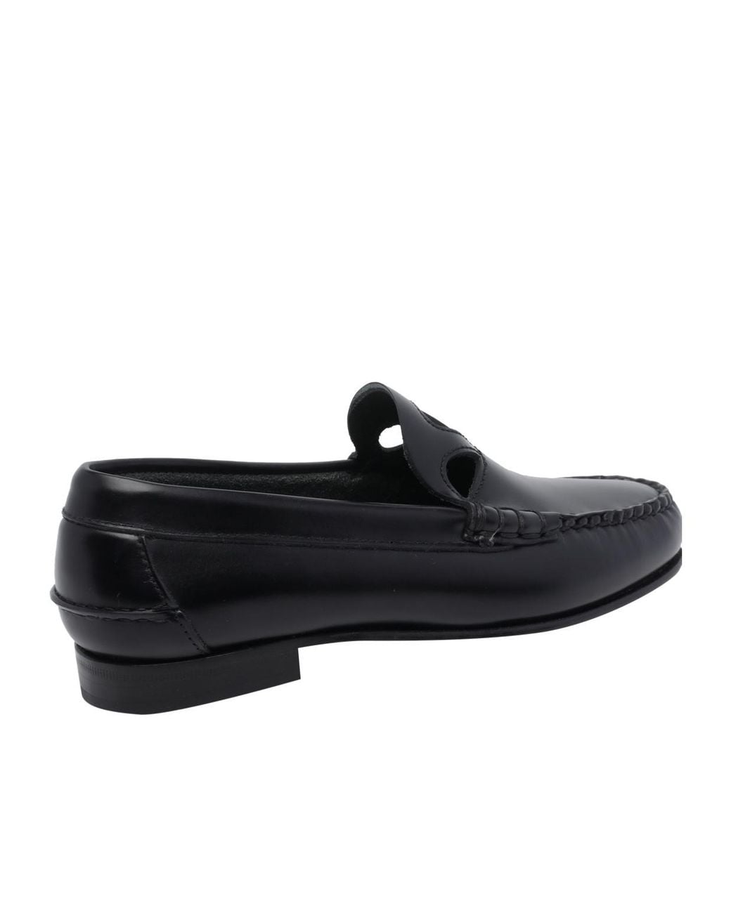 Hereu Black Anancla Cut-Out Slip-On Loafers