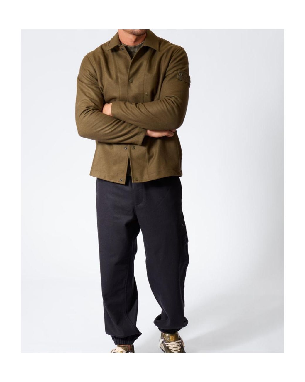 Stone Island Black Ghost Cuffed Trousers for men