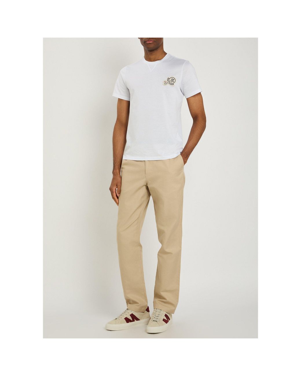 Moncler White Cotton Short-Sleeve T-Shirt for men
