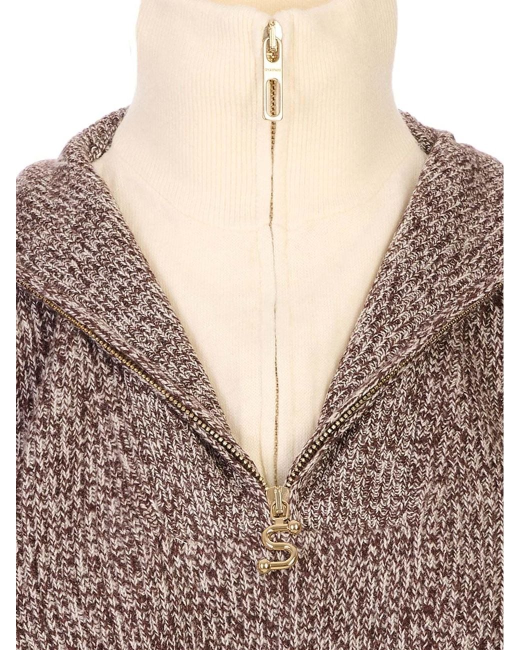 Sportmax Brown Spxrive Layed Effect Knitted Jumper