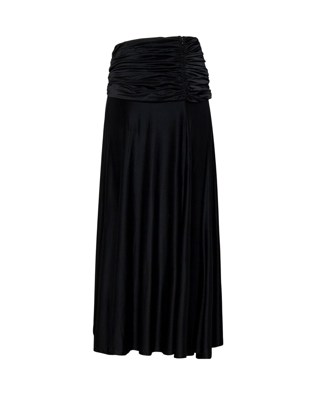 Rabanne Black Gathered Detailed Midi Skirt