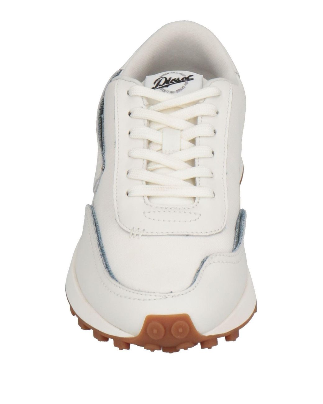 DIESEL White Minimalist Leather Low-Top Casual Shoes